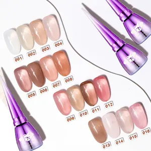 Newest Summer Series 16 Colors Nude Base For French Nails Colors Chart Translucent Nail Art Uv Gel Polish