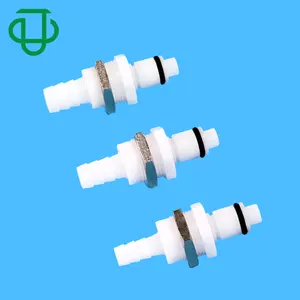 JU Acetal Panel Mount Bulkhead Valve Threaded Quick Disconnect Male Insert Air Hose Barb Tube Connectors Coupling