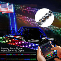 Luz LED Espiral para Mástil de Bandera, 30cm/60cm/90cm, RGB 2 en 1, Luces LED Mágicas para Mástil de Bandera, Iluminación Ambiental, Decoración para Automóvil
