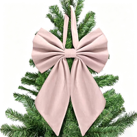 Décoration de sommet de sapin de Noël classique en velours rouge de 22 pouces, ornement de sapin de Noël, décoration murale intérieure pour la maison
