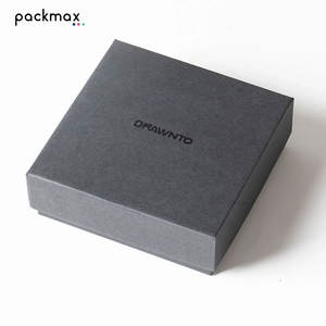 Boîte à couvercle et base en carton avec logo personnalisé, finition brillante/latte et gaufrage, pour cadeau. - Product Image 2