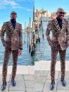 <span class=keywords><strong>Costume</strong></span> <span class=keywords><strong>Homme</strong></span> Léopard Marron Croisé Coupe Slim Décontracté Quotidien, Nouveau Design Complet Pantalon et Veste Blazer de Fiançailles <span class=keywords><strong>pour</strong></span> Marié - Product Image 2