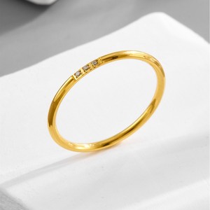 Joyería de Titanio 2028, Anillos de Acero Inoxidable con Baño de Oro de 18K, Resistentes al Agua, con Diamantes de Circonia, para Mujer - Product Image 5