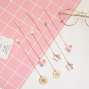 Simple metal bookmark pendant creative student stationery book cherry accessories bookmark