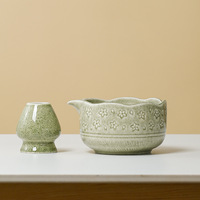 Meilleure vente transfrontalière : Ensemble de 7 pièces de bols et outils à matcha en céramique pour thé vert, style minimaliste moderne, en boîte couleur, cent unités
