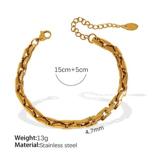 Gold Plated Stainless Steel Chain Necklace Bracelet Jewelry Set Fashion Women Matching Jewelry Sets - Product Image 6
