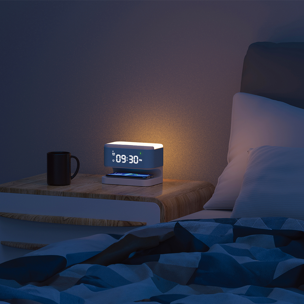 bedside phone charger and clock