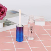 Offre Spéciale – Tube de brillant à lèvres transparent de 3,5 ml avec capuchon bleu dégradé – Flacon cosmétique en plastique pour emballage de maquillage et gloss à lèvres