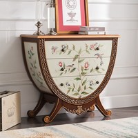 Console rétro américaine en bois massif peint, meuble de rangement européen pour entrée, couloir, commode à tiroirs, armoire décorative