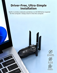 Carte réseau sans fil USB WiFi5 650 Mbps avec 4 antennes à gain élevé, adaptateur <span class=keywords><strong>WiFi</strong></span> double bande Plug & Play pour PC portable - Product Image 3