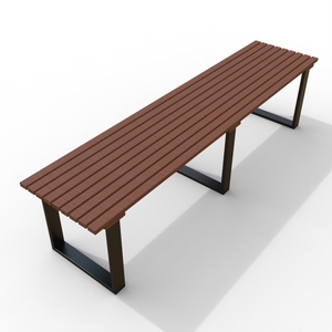 Cadeira Longa Profissional de Estilo Moderno em Plástico, Madeira e Metal Composto para Parques, Jardins, Hotéis e Aeroportos - Product Image 6