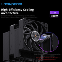 Ventilateur de refroidissement pour PC LOVINGCOOL avec écran surdimensionné, radiateur CPU à air, design à rail coulissant pour boîtier DDR45, ventilateur d'ordinateur 120x28mm