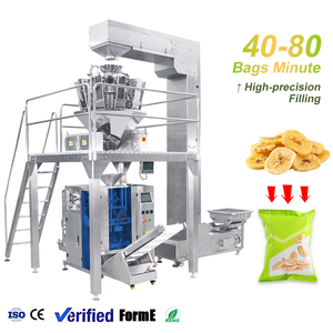 Machine d'emballage VFFS automatique pour sachets de granulés et sachets souples, avec remplissage et scellage arrière, pour chips de banane et bœuf séché - Product Image 1