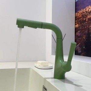 Robinet extractible pour lavabo, eau chaude et froide, universel, anti-éclaboussures, en alliage, monobloc, avec siège de valve de 35 mm - Product Image 2