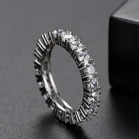 Modyle — bague de mariage en cristal cz, grand cercle brillant, fantaisie, en zircone cubique, coloré, en or 18 carats avec diamant