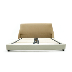 <span class=keywords><strong>Letto</strong></span> Imbottito Moderno Minimalista con Testiera in Tessuto Morbido e Finiture in Vera Pelle, Struttura in Legno di Pino Massiccio, Design <span class=keywords><strong>Contemporaneo</strong></span> per Camera <span class=keywords><strong>da</strong></span> <span class=keywords><strong>Letto</strong></span> - Product Image 2