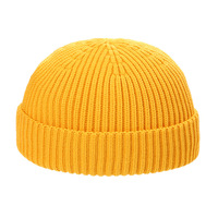 Bonnet en laine tricoté à revers, style streetwear hip-hop, avec motif crâne personnalisé, unisexe, pour la plage et les voyages