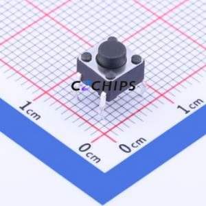 YTSD001A0502503A Tactile Switch Through hole-4P,6x6mm Switch Single Pole Single Throw Round Button 2.5N Through Hole - Product Image 1