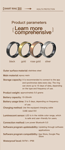 Anillo inteligente para la salud, anillo inteligente para parejas, rastreador de actividad física con pantalla, diseño elegante, monitoreo avanzado de la salud - Product Image 6