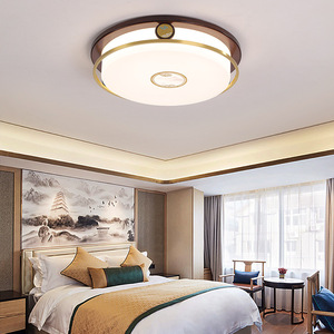 New Chinese Style <b>Ceiling</b> <b>Light</b> Rectangular <b>Led</b> Living Room Bedroom Solid Wood Modern Minimalist Zen Design - Product Image 3