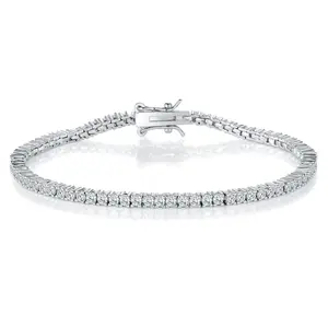 Gioielli classici ottone rame 2mm rotondo CZ 3A bracciale tennis zircone cubico per donna