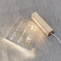 Yuyun-iluminación inteligente a base de madera, luz nocturna acrílica creativa USB, venta al por mayor