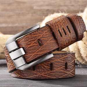 Cinturón de Cuero Vacuno con Hebilla de Aleación y Patrón Floral Retro para <span class=keywords><strong>Hombre</strong></span>, Suministro Directo de <span class=keywords><strong>AliExpress</strong></span>, 3.8 cm de Ancho, Longitud Ajustable - Product Image 5