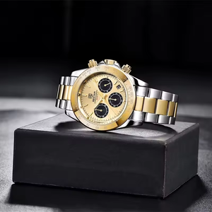 Reloj cronógrafo de cuarzo deportivo de lujo para hombre, logotipo personalizado, 5Bar, relojes deportivos de cuero de acero inoxidable impermeables multifuncionales - Product Image 3