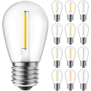 Edison <b>Led</b> Vintage Filament Bulb E27 Screw Base Warm Light Energy Saving S14 Clear Glass Outdoor Indoor Lighting - Product Image 3