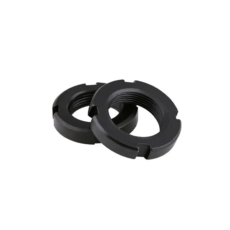 High Strength carbon Steel black oxide corrosion resistance Round tight slotted anti-release self-locking stop back nylon nuts