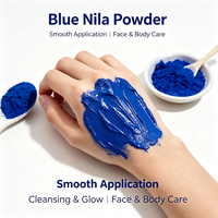 Poudre de Nila Bleue Marocaine en Gros, Qualité Cosmétique, Pigment Végétal Pur et Naturel pour Masques de Soin de la Peau, Conditionnée en Bouteilles
