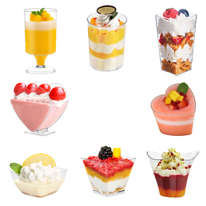 Gobelets en plastique transparent à paroi simple, mini-coupes à dessert pour glace, pudding, vin, apéritifs, coupes à mousse PS - Product Image 1