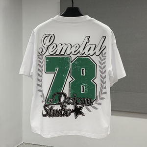 Sérigraphie personnalisée Coton Ras Du Cou Hommes T-shirts Surdimensionnés Haute Qualité 260gsm Lourd Graphique Boxy T-shirts Pour Hommes - Product Image 2