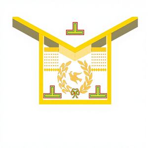 ผ้ากันเปื้อนสำหรับผู้ใหญ่แบบ Grand Dress พร้อมชายครุยสีทอง ปักโลโก้ด้วยมือ สามชั้น ดีไซน์ปรับแต่งได้ (BH-M-104) - Product Image 1