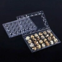 Boîte d'emballage sous blister d'oeufs de caille à 24 cellules d'approvisionnement d'usine Emballage en plastique PET transparent à 24 grilles pour plateau d'oeufs de caille