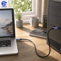 Cable USB 3.0 A a A Macho LUNGKAY de 5 Gbps de Alta Velocidad con Núcleo de Cobre Blindado para Transferencia de Datos en PC, Extensión de Hub USB, Longitud Personalizada