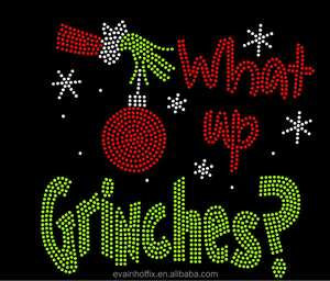 قبعة سانتا كلوز نعتقد عيد الميلاد سباركلي الحديد على حجر الراين الكريستال بلينغ تي شيروتي نقل - Product Image 6