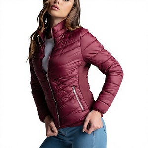 Women's Casual Winter Waterproof Bomber Jacket Hood Quilted Puffer Paddled Cotton Lining Decorative Collars <b>Padded</b> Clothing - Product Image 1