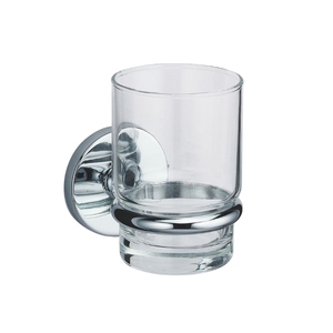 Support pour verre simple en alliage de zinc chromé, fixation murale, accessoires de salle de bain - Product Image 2