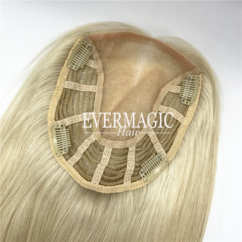 Mono base de pelo europeo con trama abierta para mujer, base de seda y mono base de cabello humano para mujer, pérdida de cabello
