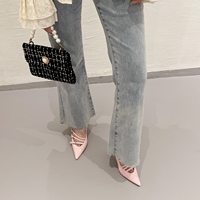 2023 nouvelles femmes Sexy gladiateur sandales 9CM chaussures de fête à talons hauts dames bottes d'été bout pointu à lacets robe pompes Stiletto