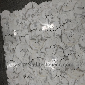 Revestimiento de Cocina de Mármol con Mosaico de Corte por Chorro de Agua en Latón para Paredes y Pisos - Product Image 6