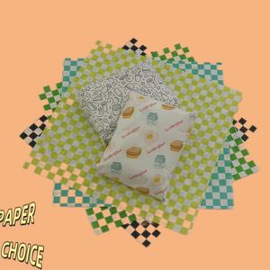Papier sulfurisé personnalisé avec logo imprimé, de qualité alimentaire, réutilisable, imperméable, résistant à l'humidité, biodégradable, recyclé, enduit de PE, pour sandwichs - Product Image 1