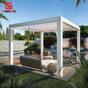 Pérgola retráctil eléctrica impermeable jardín sombra Gazebo pérgola <span class=keywords><strong>plegable</strong></span> - Product Image 5