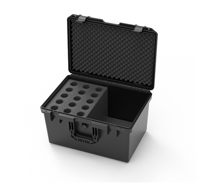 Portable Hard Carrying Case for Wireless Microphone Electronics Tools Customizable Diced Foam Durable Plastic Toolboxes