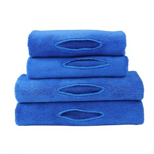 Serviette de nettoyage rectangulaire en microfibre tricotée unie multi-usage à séchage rapide pour appareils électroménagers, sols et cuisines, pour usage sec/humide, avec poignée - Product Image 1