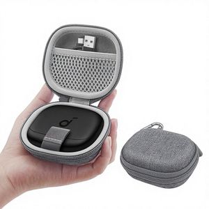 Étui de rangement portable personnalisé en EVA pour écouteurs, mini étui rigide à fermeture éclair avec mousqueton, pour écouteurs sans fil et petits gadgets - Product Image 1