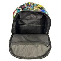Sac à dos imprimé à rayures florales, 18 pouces, bleu et blanc, sac d'école pour filles avec poche pour ordinateur portable, pour voyage décontracté, sac à dos quotidien pour l'extérieur