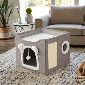 سرير حيوانات أليفة عصري قابل للتخصيص متعدد الألوان قابل للطي مرتين صديق للبيئة بلون واحد - Product Image 6