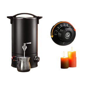 Pot à cire électrique en acier inoxydable noir avec contrôle de la température pour la cire de soja, la cire d'abeille et la fabrication de bougies - Product Image 4